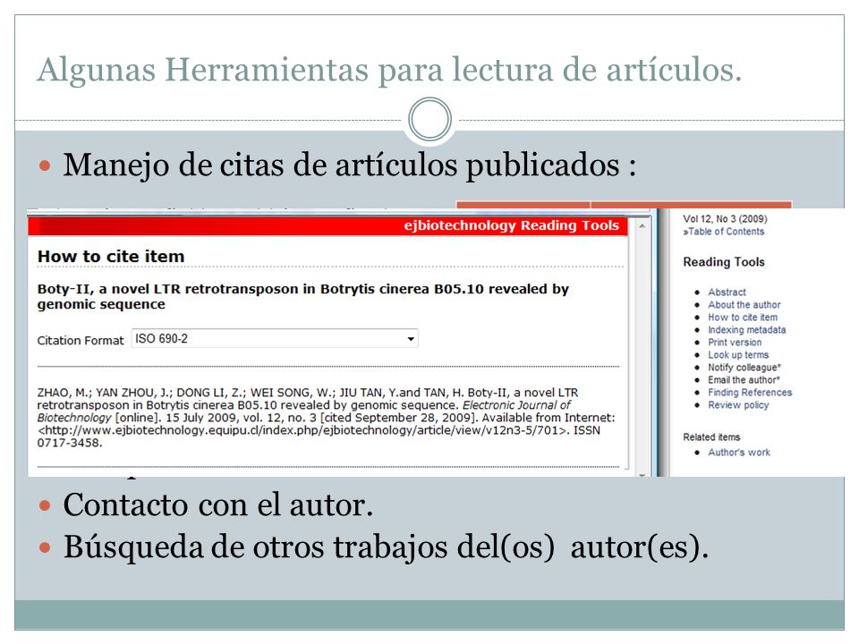 Navegador de artículos